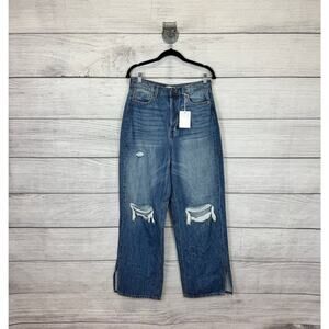 Cello Women's 90's Baggy Distressed Slit Ankle Jeans Size 11